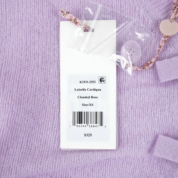 LoveShackFancy Luisella Cashmere Cardigan In Clouded Rose Women's Size XS - NWT - Picture 9 of 9